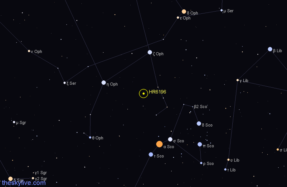 Finder chart HR6196 star