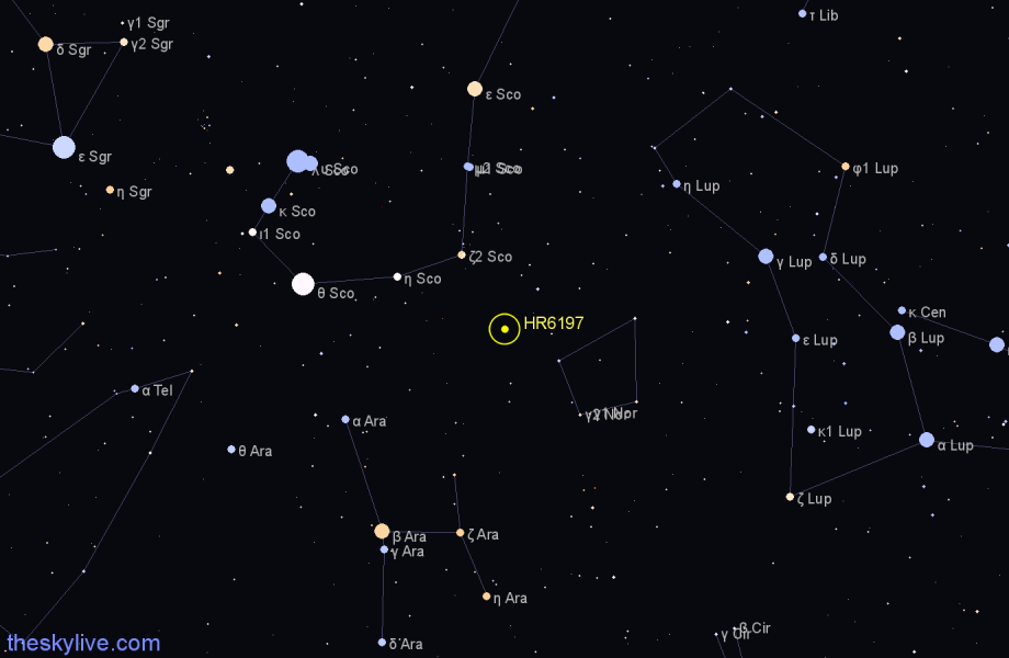 Finder chart HR6197 star