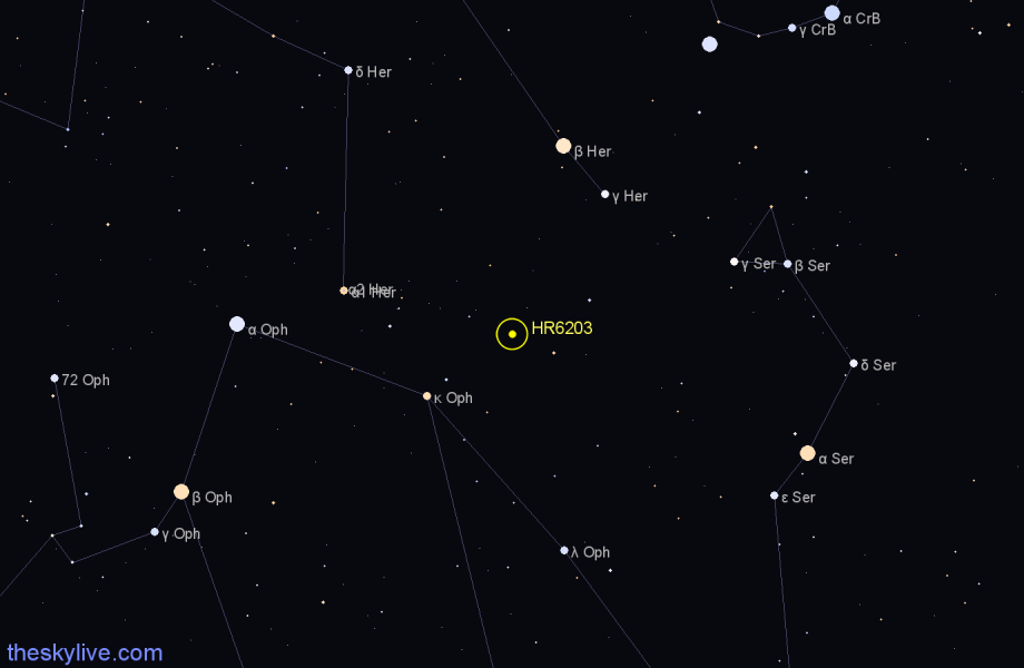 Finder chart HR6203 star