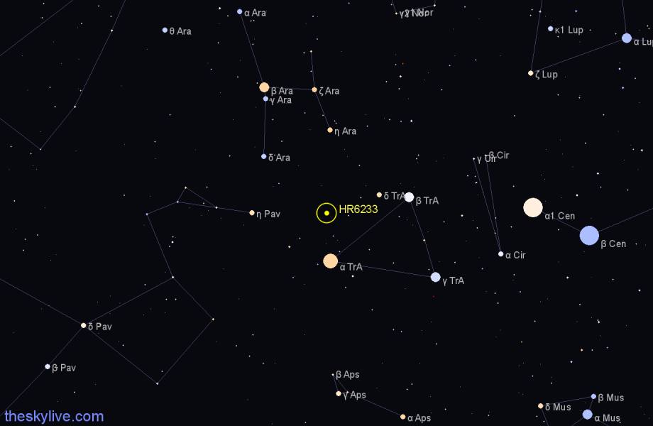 Finder chart HR6233 star