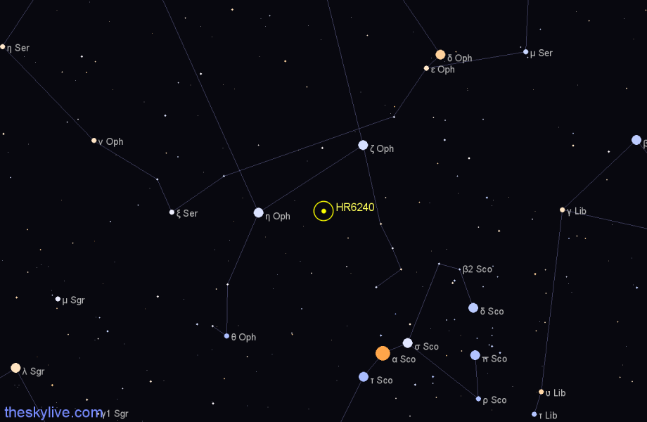 Finder chart HR6240 star