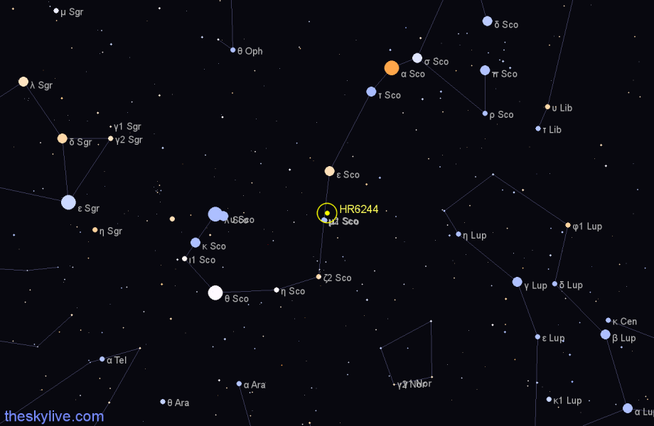 Finder chart HR6244 star