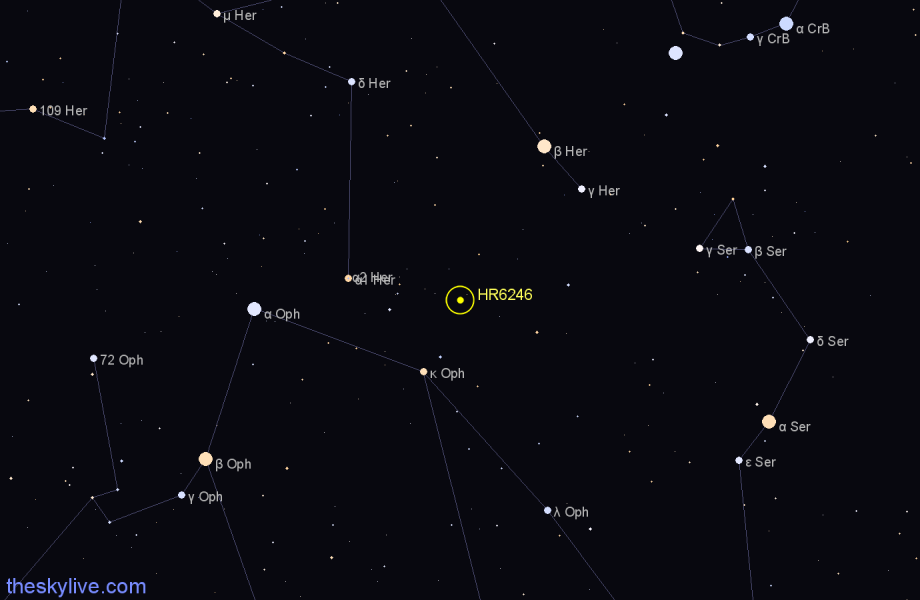 Finder chart HR6246 star