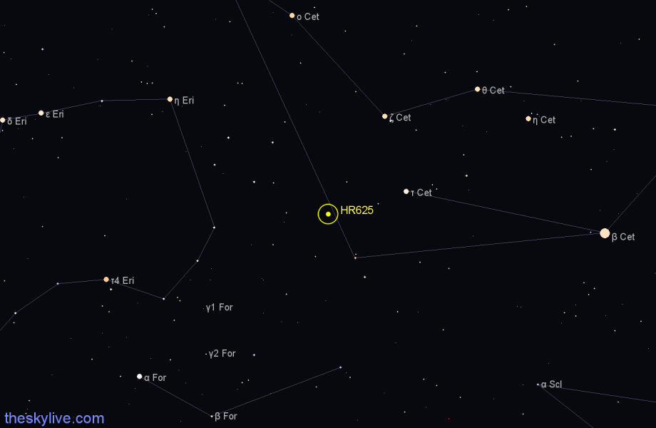 Finder chart HR625 star