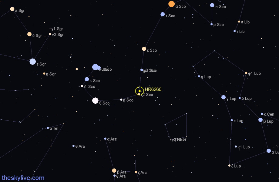 Finder chart HR6260 star