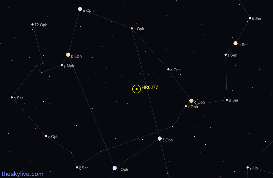 Finder chart HR6277 star