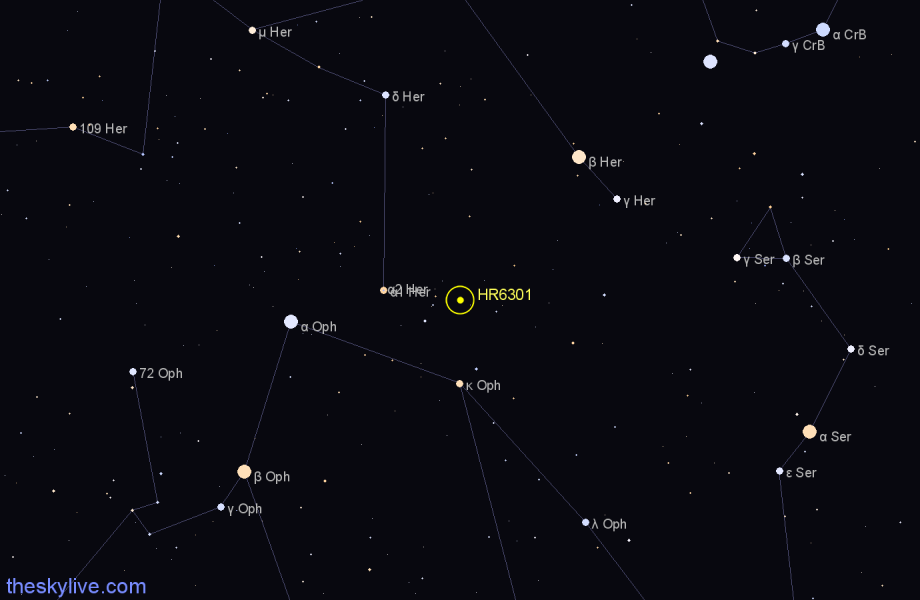 Finder chart HR6301 star