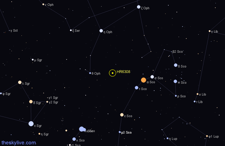 Finder chart HR6308 star