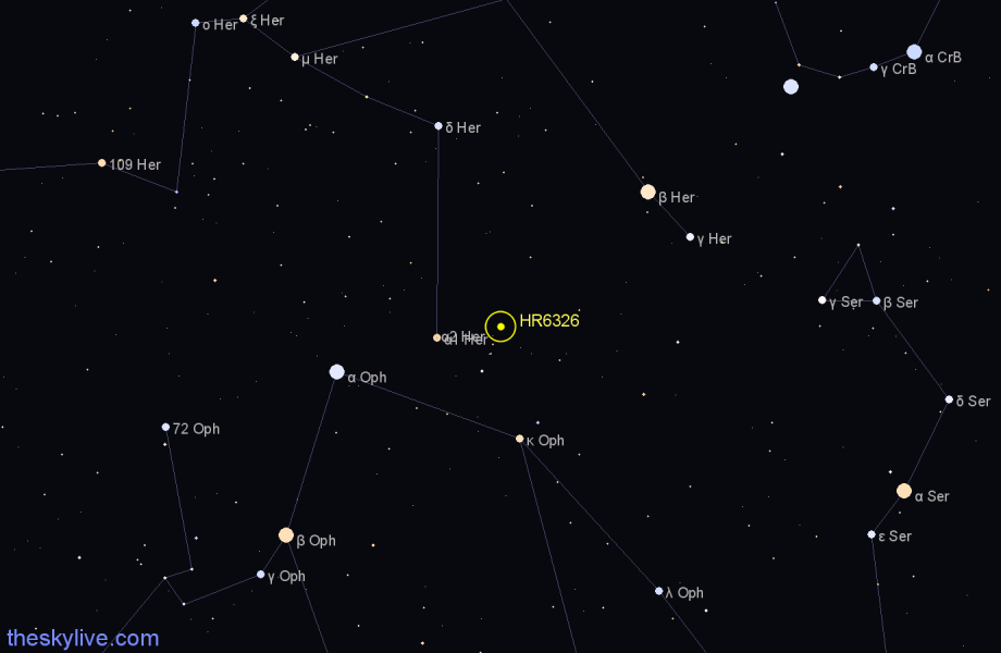 Finder chart HR6326 star