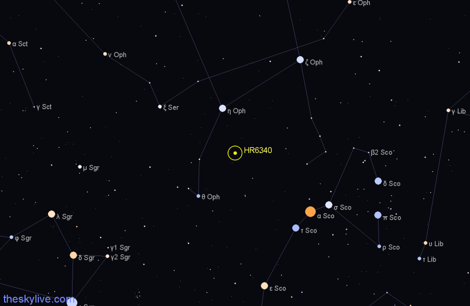Finder chart HR6340 star