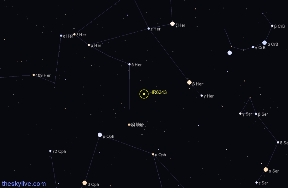 Finder chart HR6343 star