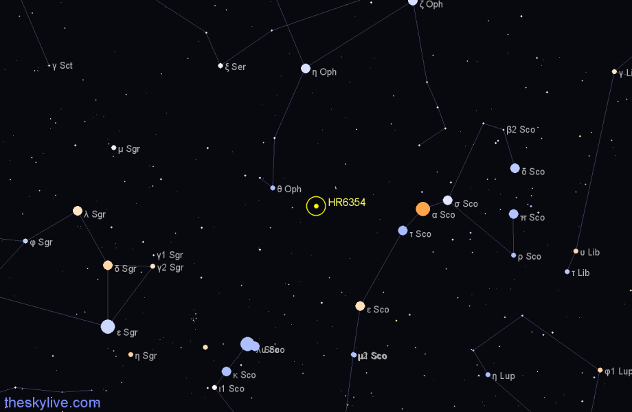 Finder chart HR6354 star