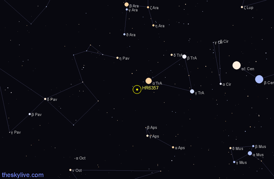 Finder chart HR6357 star