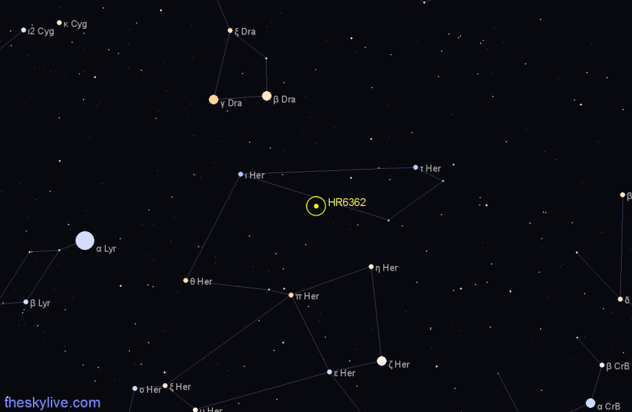 Finder chart HR6362 star
