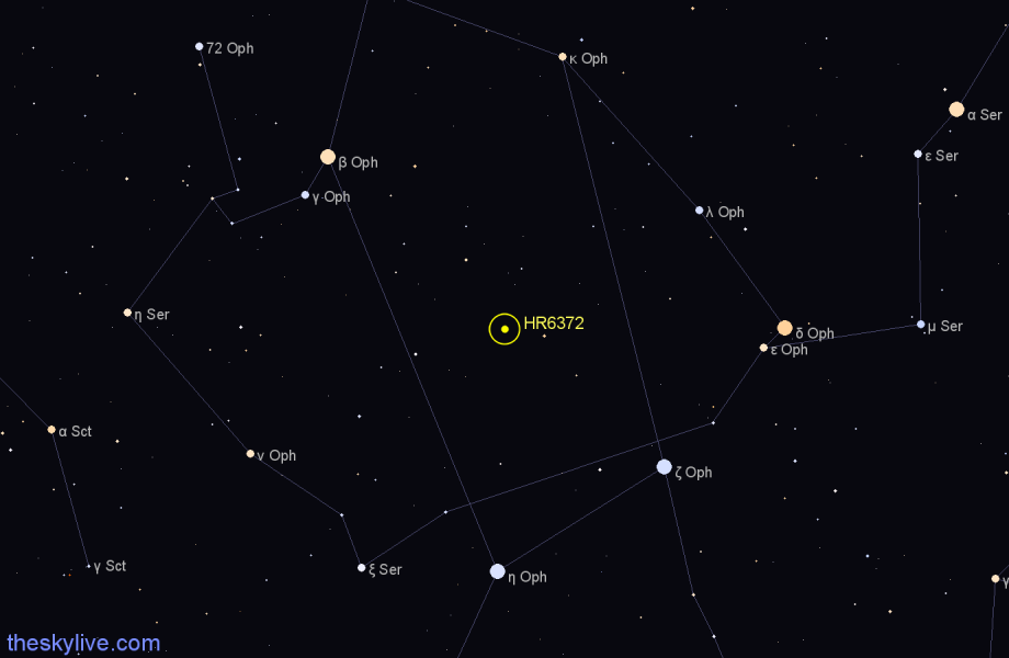 Finder chart HR6372 star