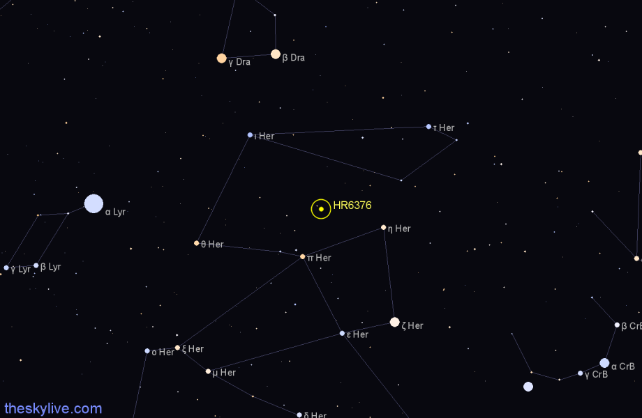 Finder chart HR6376 star