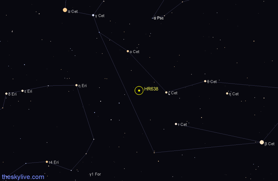 Finder chart HR638 star
