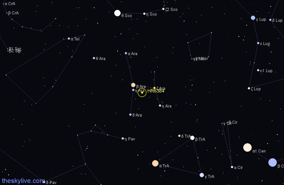 Finder chart HR6384 star