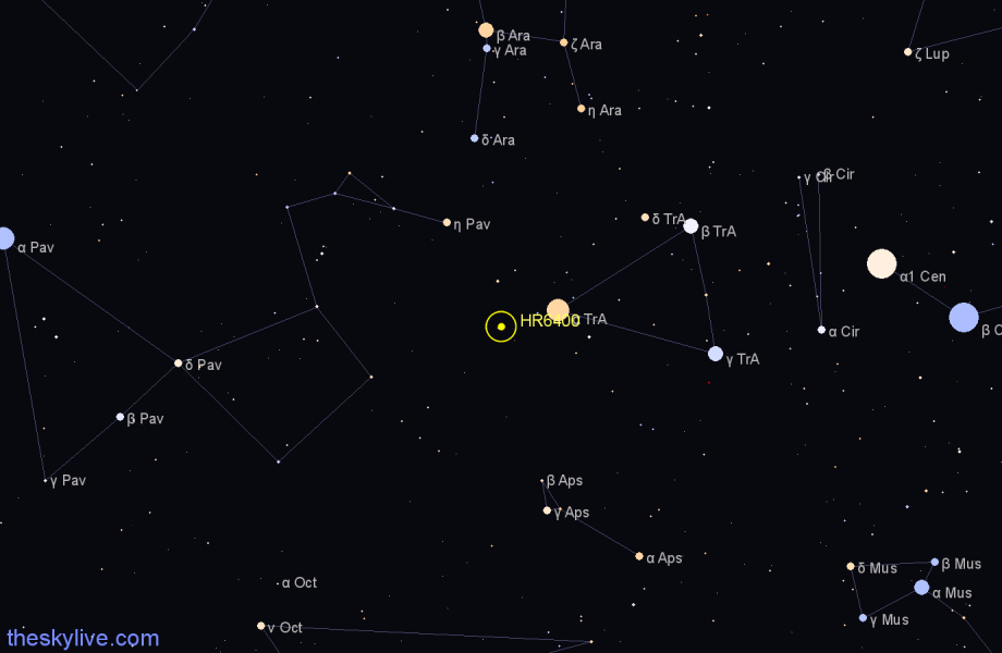 Finder chart HR6400 star