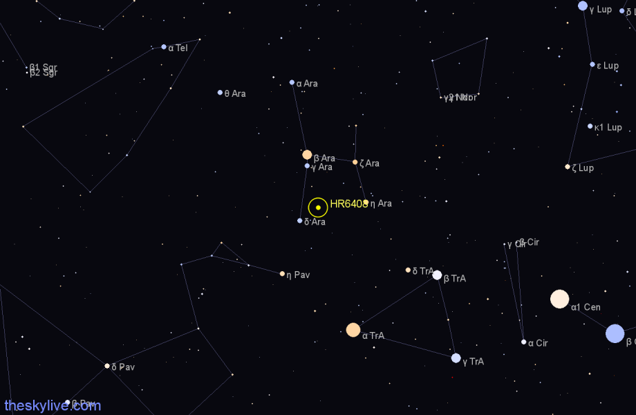 Finder chart HR6408 star