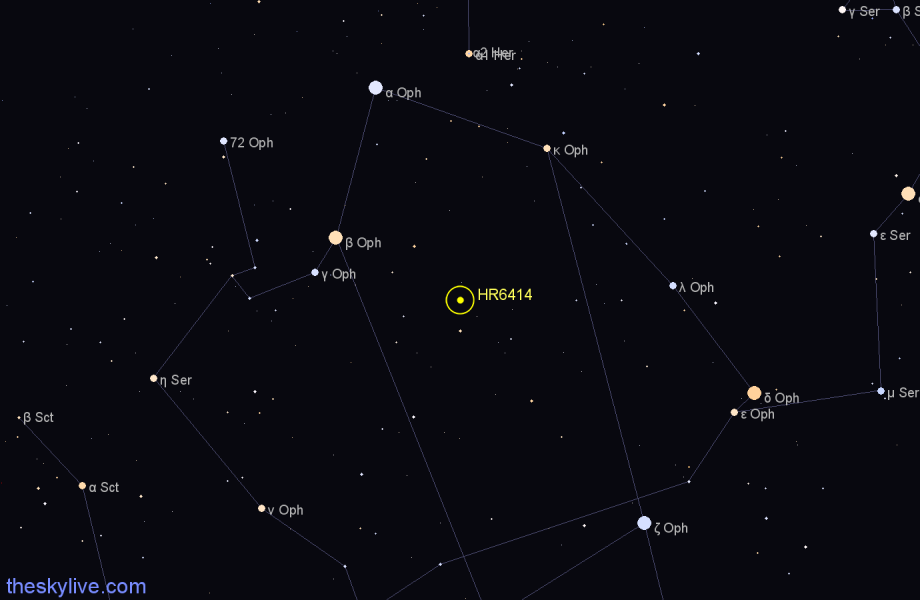 Finder chart HR6414 star