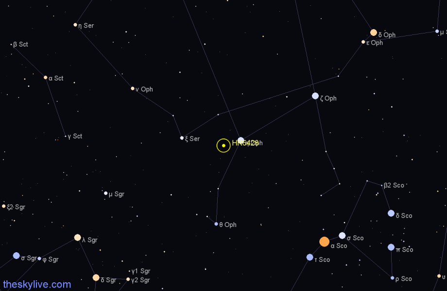 Finder chart HR6428 star