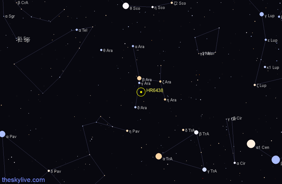 Finder chart HR6438 star