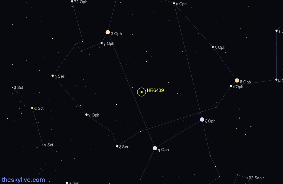Finder chart HR6439 star