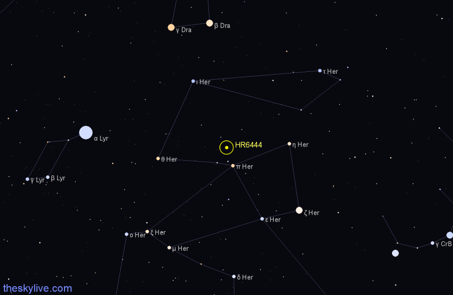 Finder chart HR6444 star