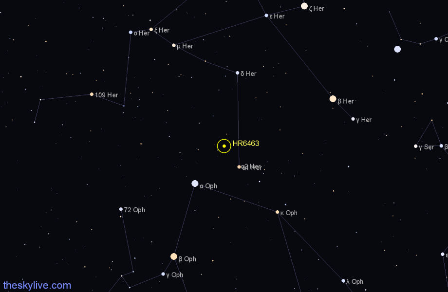 Finder chart HR6463 star