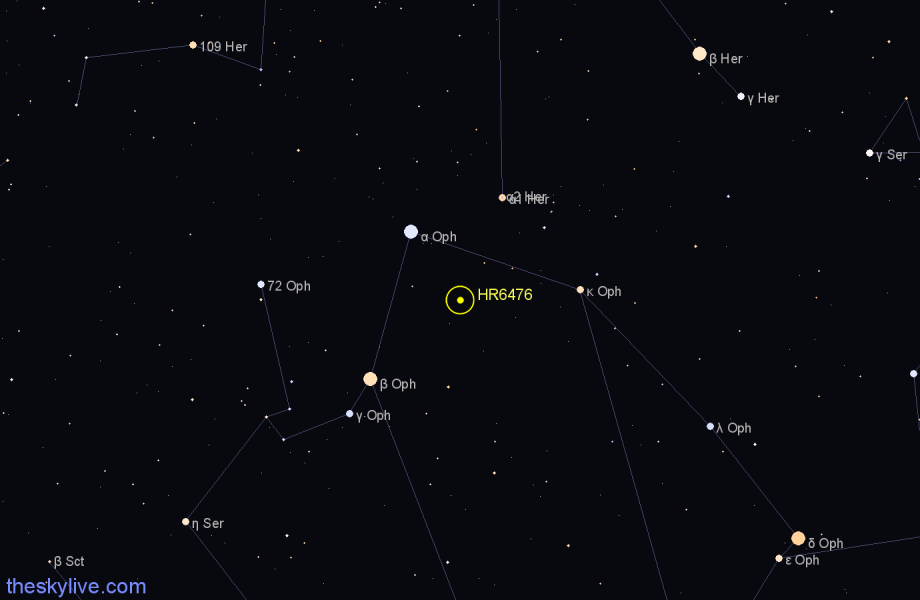 Finder chart HR6476 star