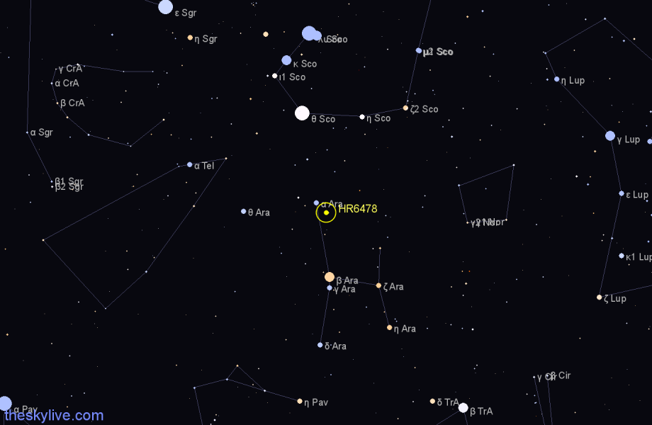 Finder chart HR6478 star