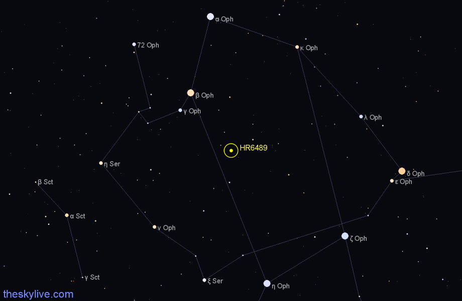Finder chart HR6489 star
