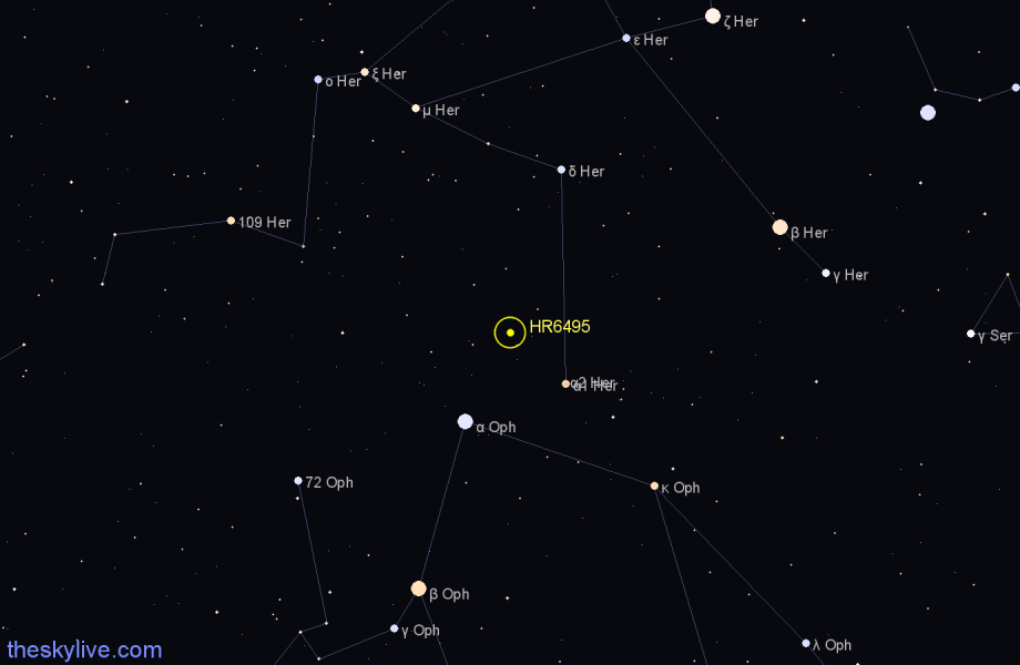 Finder chart HR6495 star