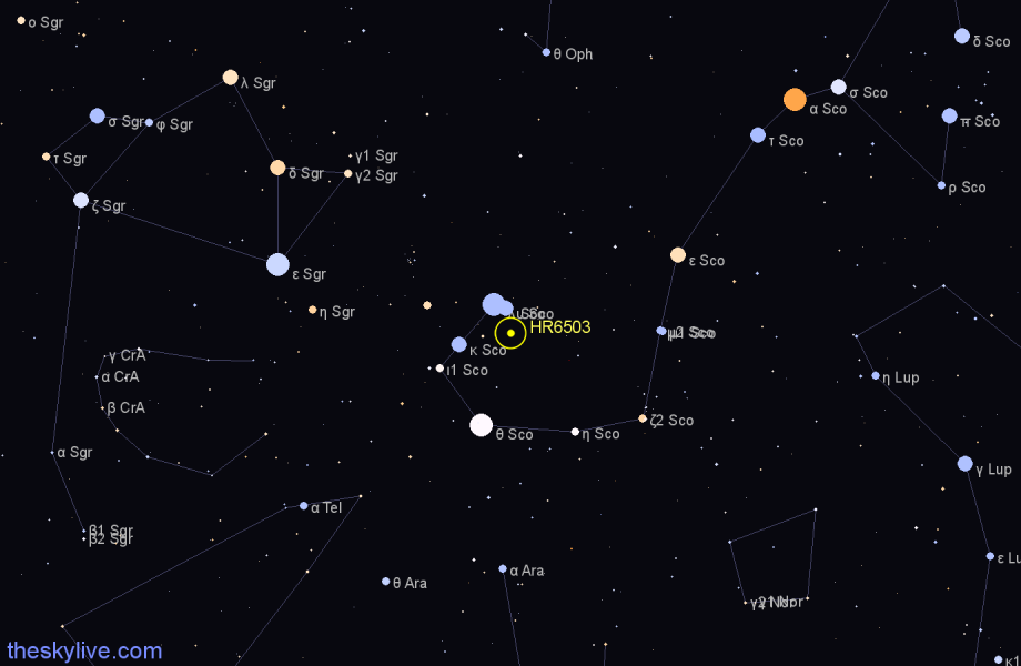 Finder chart HR6503 star