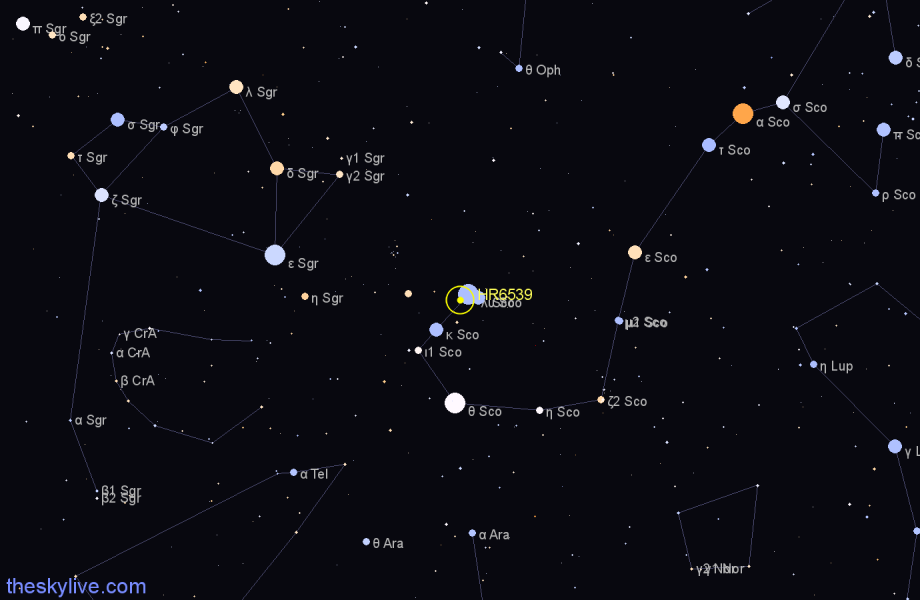 Finder chart HR6539 star