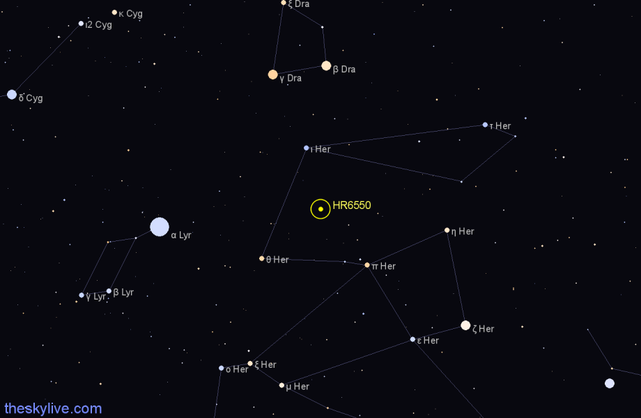 Finder chart HR6550 star