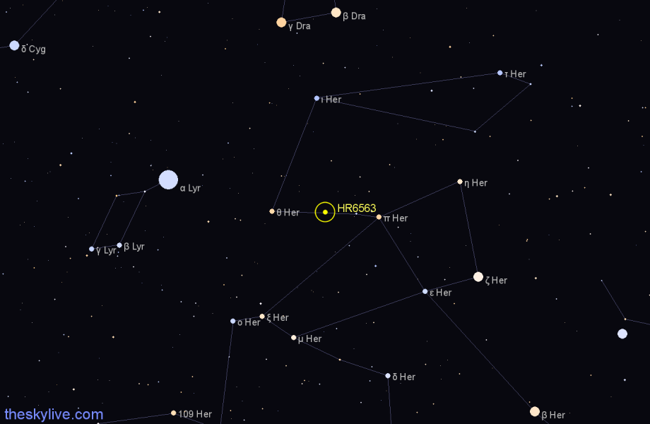 Finder chart HR6563 star