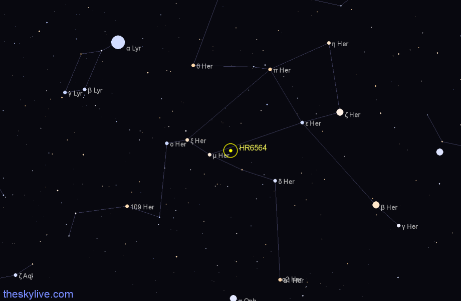 Finder chart HR6564 star