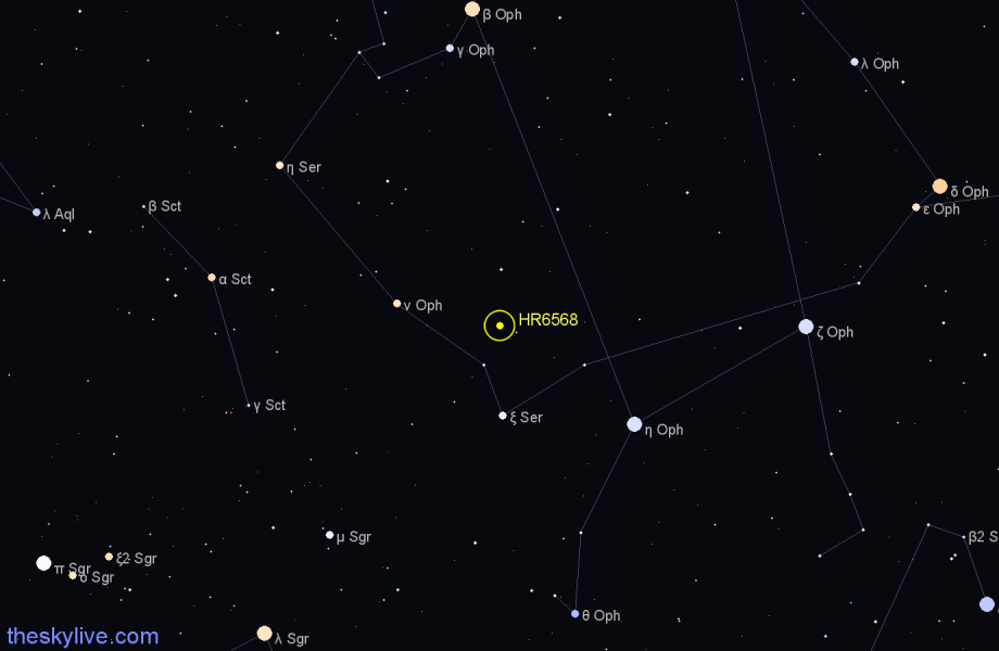 Finder chart HR6568 star