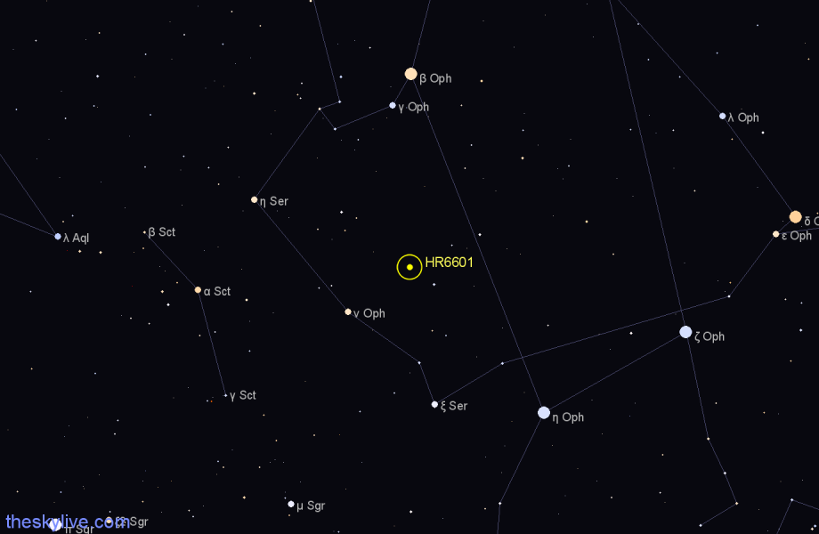Finder chart HR6601 star