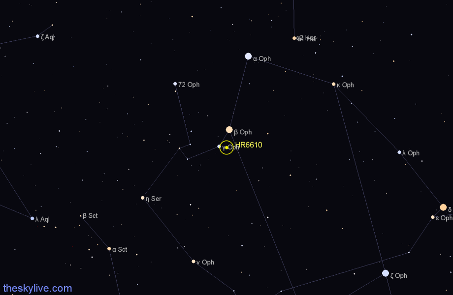 Finder chart HR6610 star