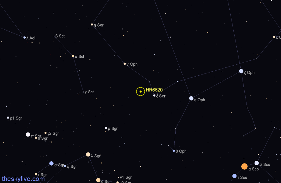 Finder chart HR6620 star