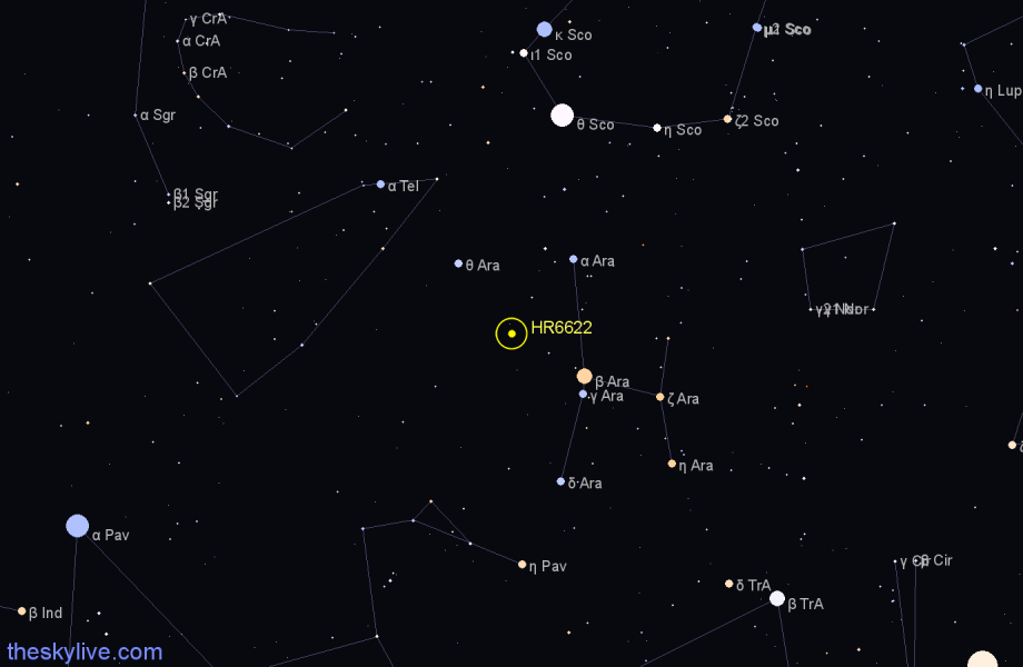 Finder chart HR6622 star
