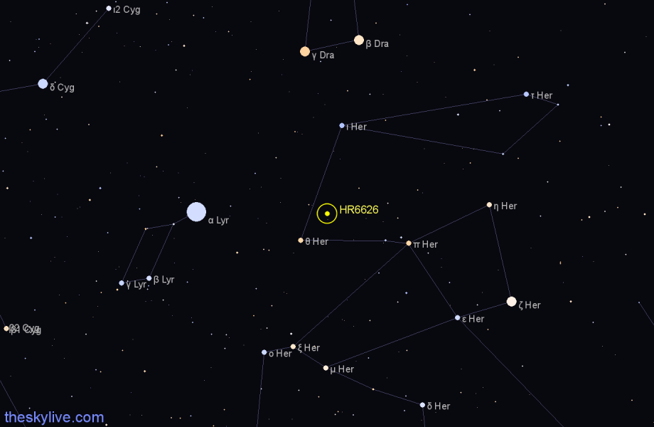 Finder chart HR6626 star