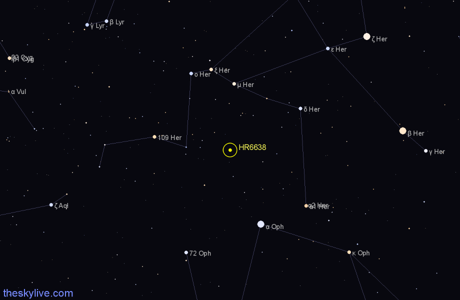 Finder chart HR6638 star