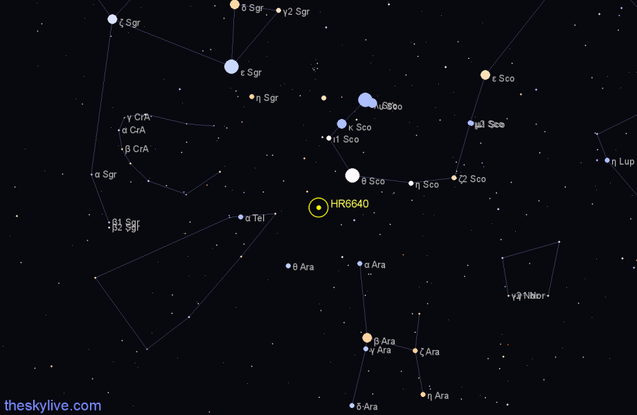 Finder chart HR6640 star