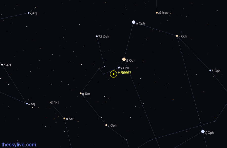 Finder chart HR6667 star