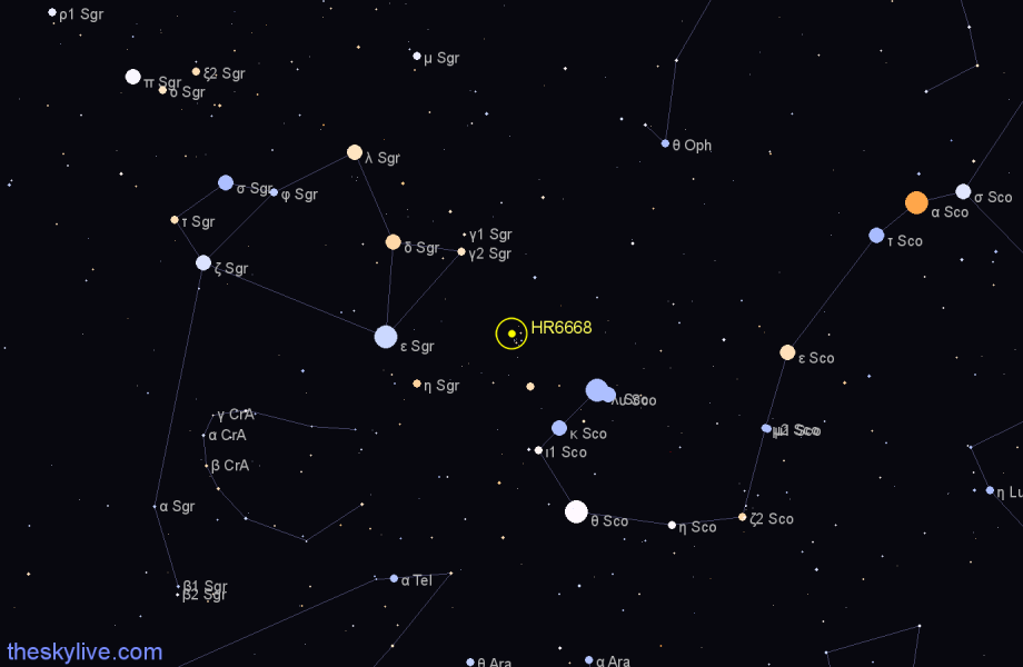 Finder chart HR6668 star