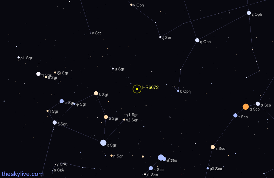 Finder chart HR6672 star